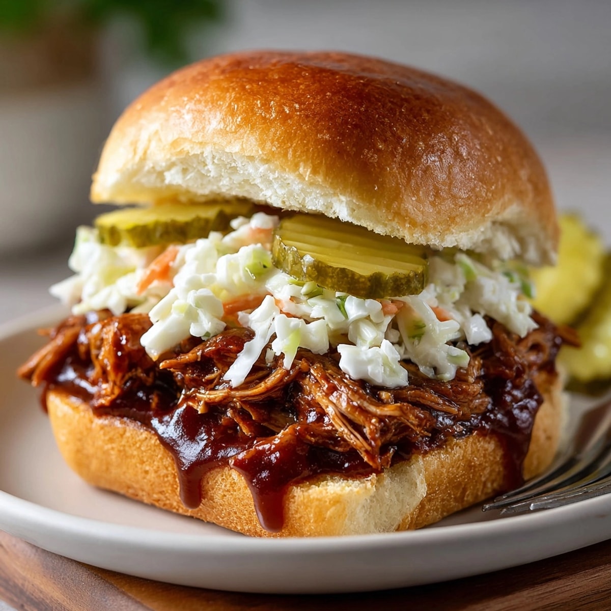 The sweet and savory aroma of Rebel Float Root Beer BBQ pulled chicken, ready to be enjoyed as delicious sliders.