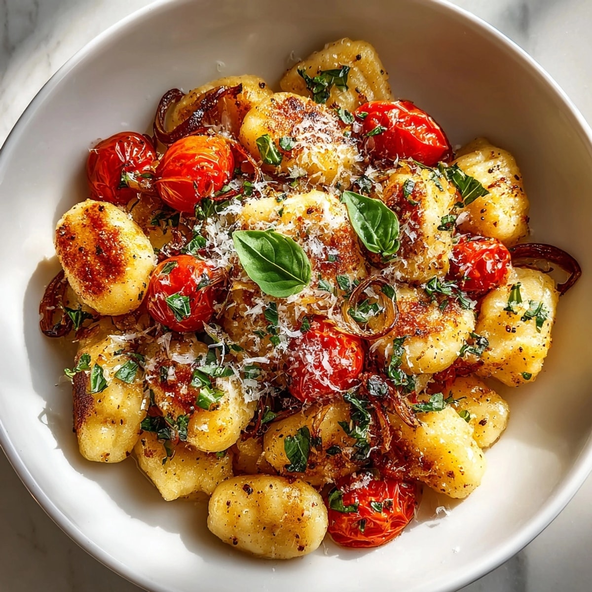 Vibrant 20-Minute Cherry Tomato Basil Gnocchi: Pillowy gnocchi coated in a delicious, fresh tomato sauce.