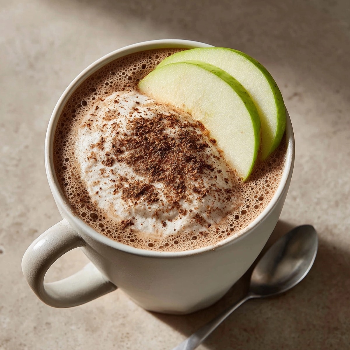 Imagine the perfect balance of flavors in this Rebel Float Cinnamon-Apple Cocoa, a treat of cocoa and spice.