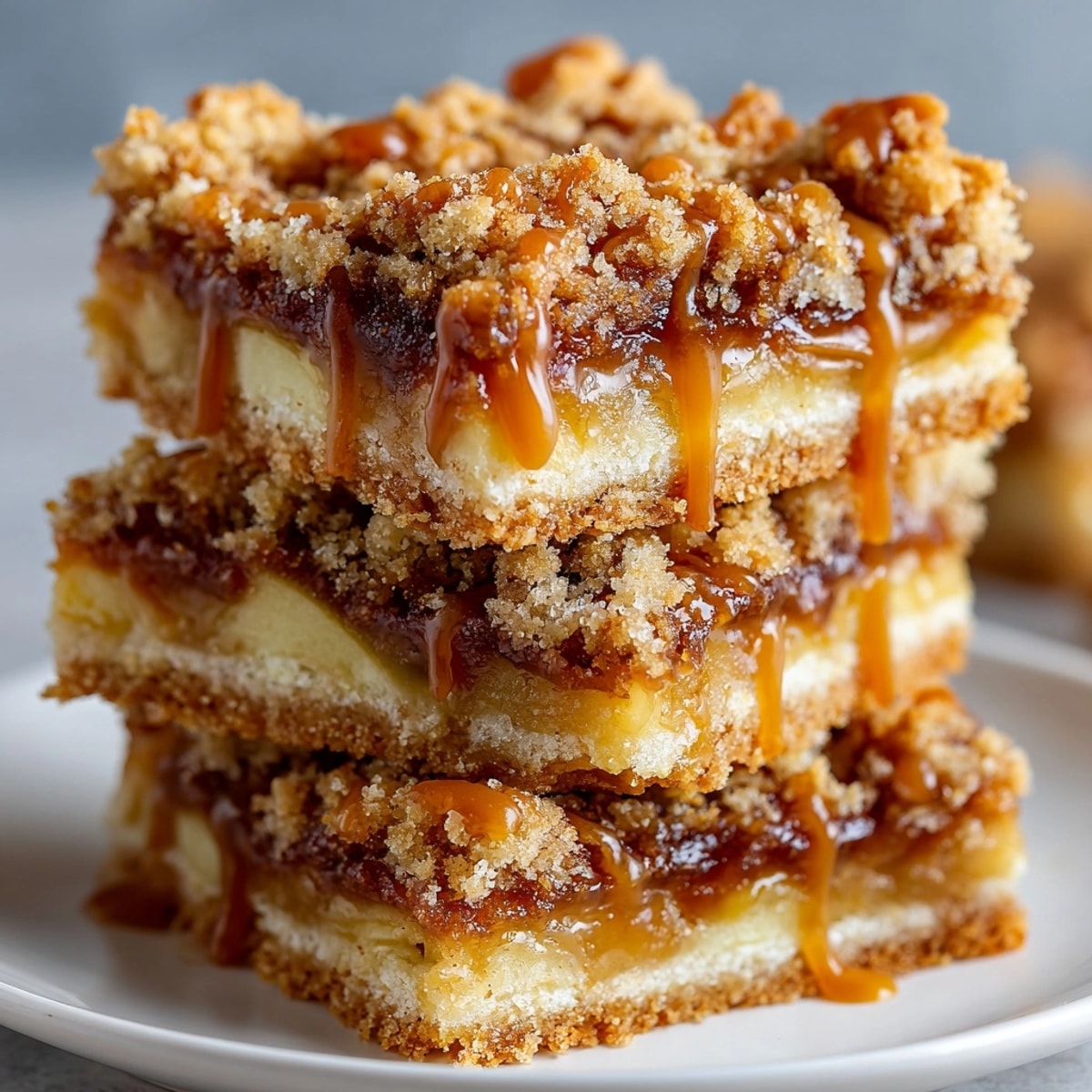 Golden Salted Caramel Apple Pie Bars, a delightful dessert with crumbly streusel topping and sweet filling.