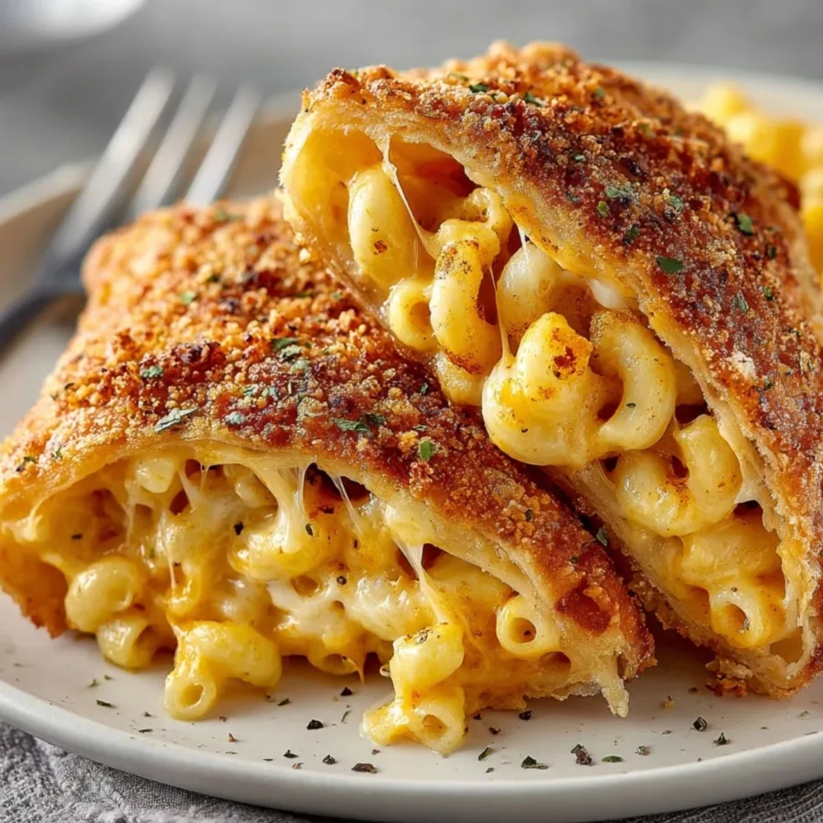 Golden, crispy mac and cheese egg rolls served hot with creamy dipping sauce on the side.