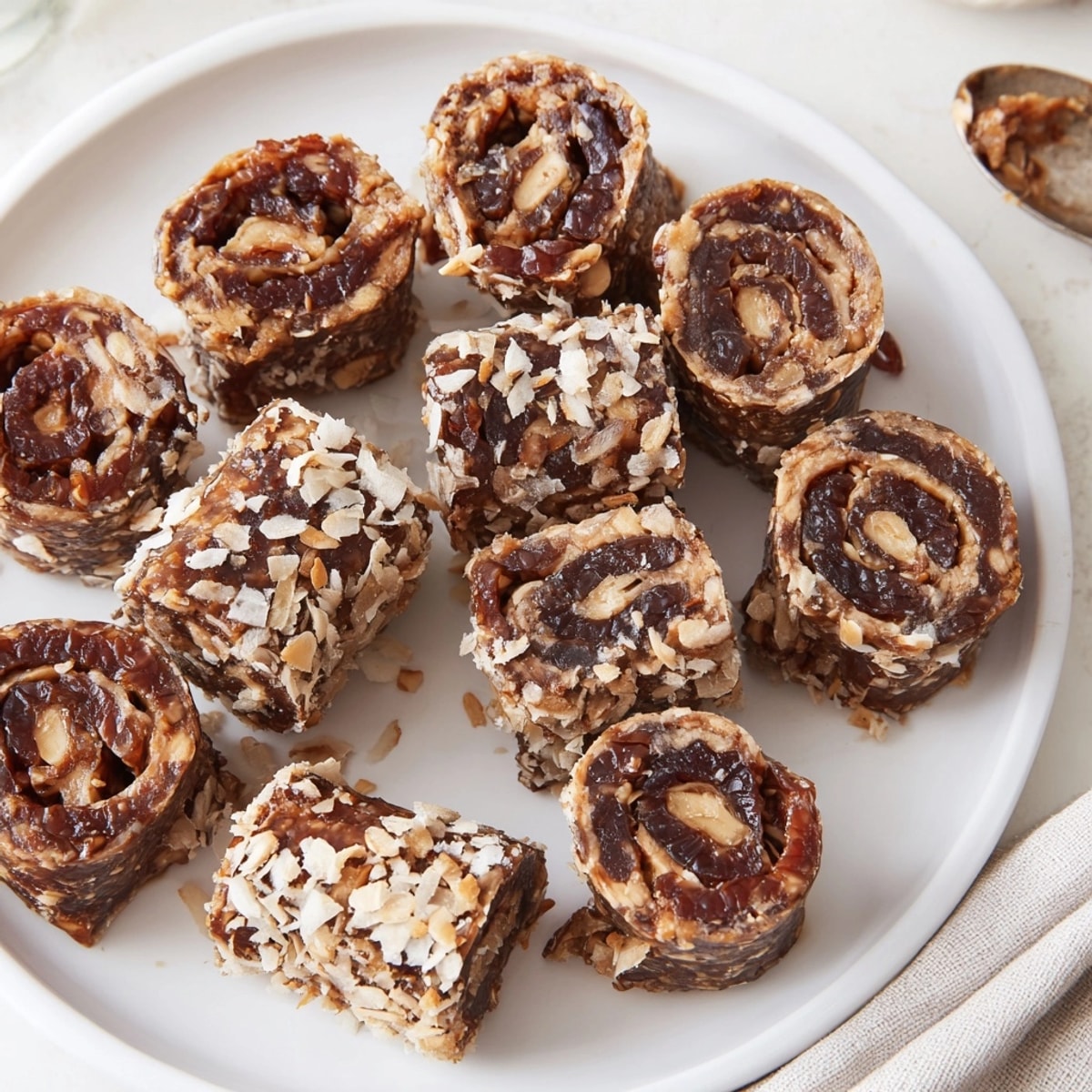 Creamy Peanut Butter Cinnamon Date Rolls: Soft, chewy snack with aromatic cinnamon hints.