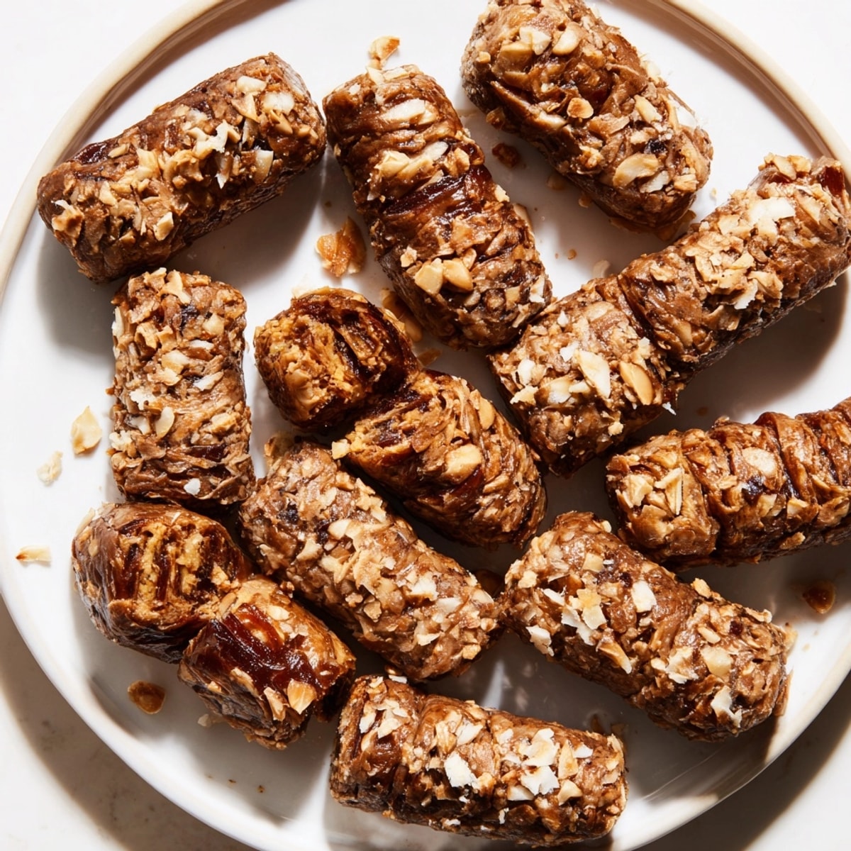 Easy vegan Peanut Butter Cinnamon Date Rolls recipe, perfect for no-bake snacks or dessert.