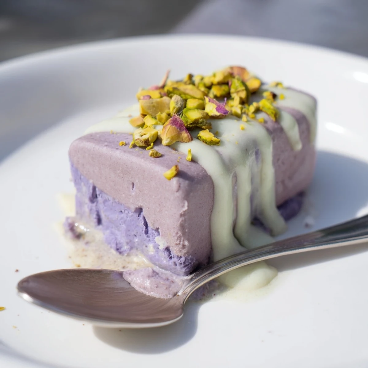 Ube Pistachio Ice Cream Bars