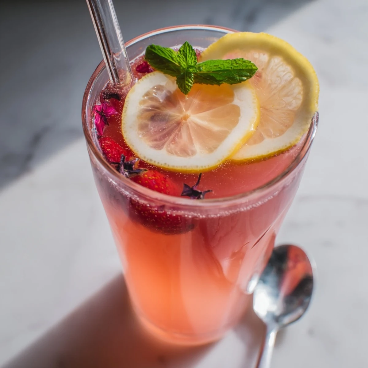 Refreshing kombucha-style home-brew mocktails with vibrant berries and herbs.  