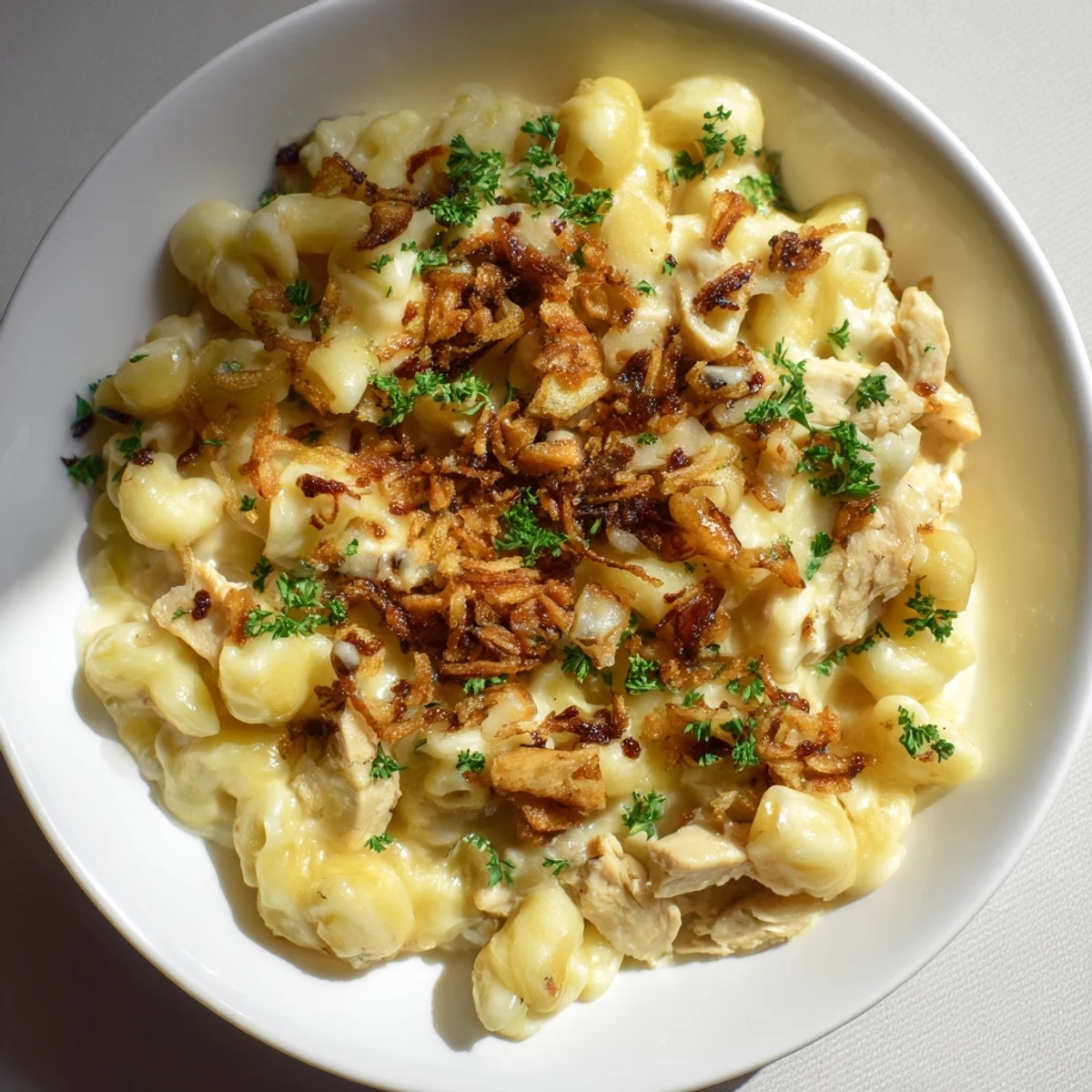 Delicious One-Pot Honey BBQ Chicken Mac and Cheese, perfect for weeknight dinners.  