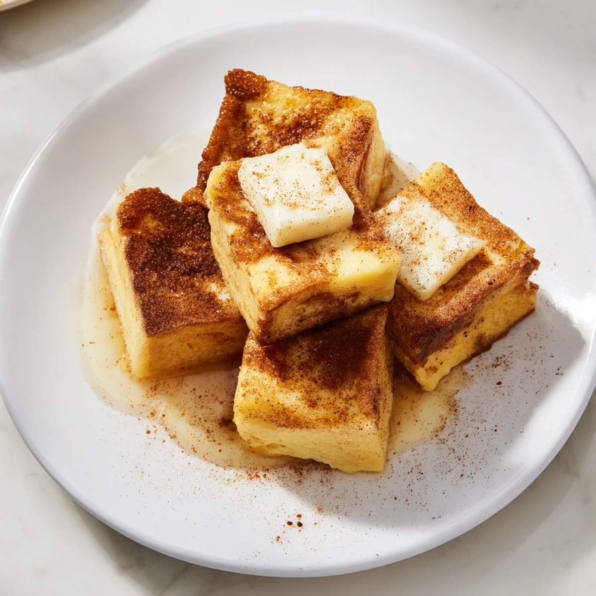 Fluffy French Toast Bake, topped with a sweet cinnamon crust, ideal for a weekend brunch with family.