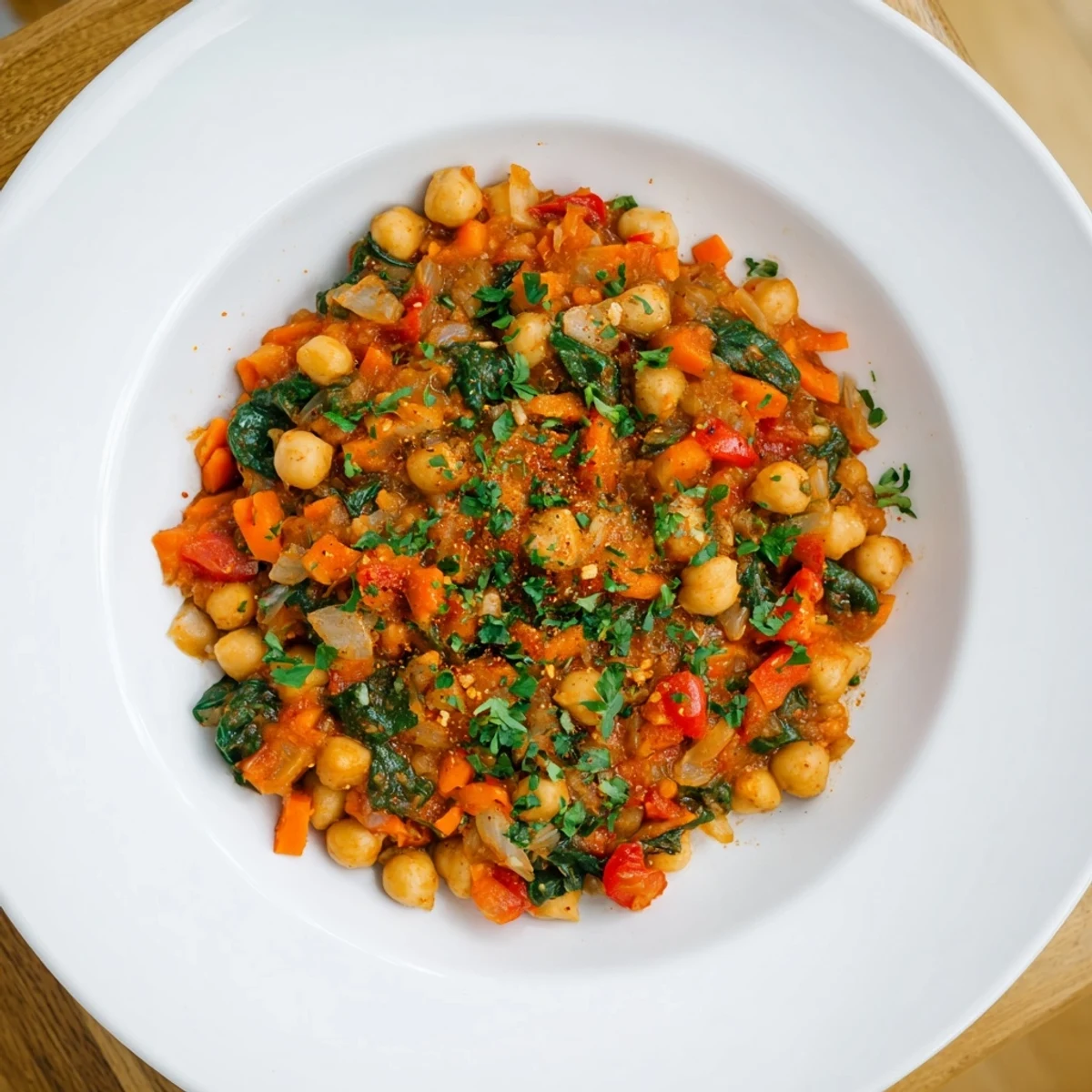Vegetarian Chickpea Spinach Skillet