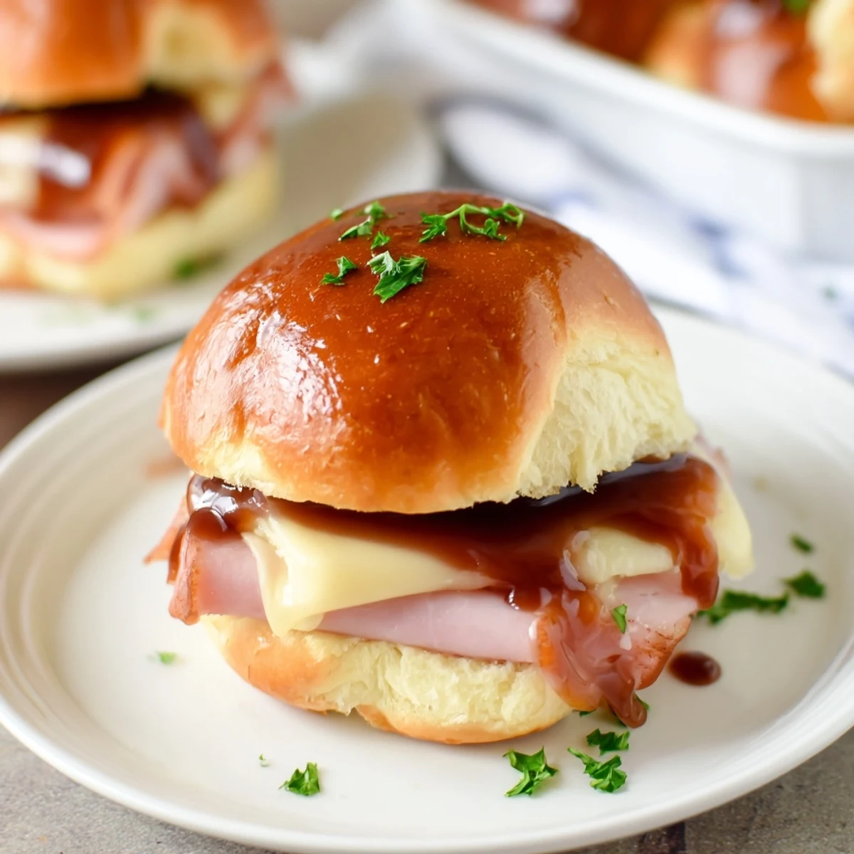 Cherry Glazed Ham Cheese Sliders