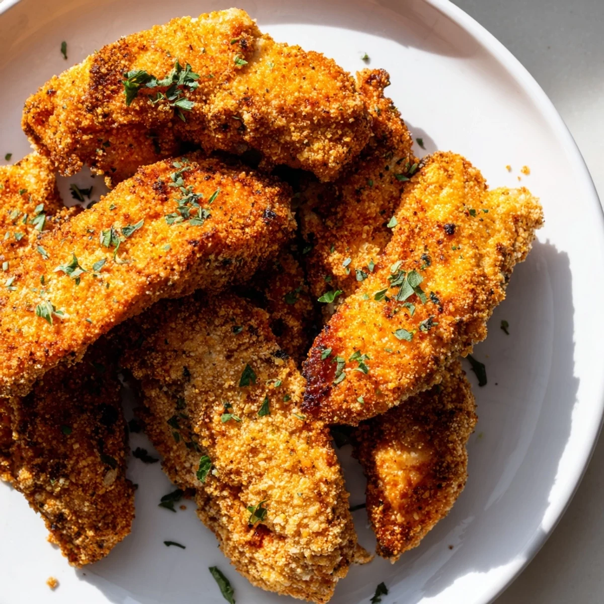 Crispy, delicious air fryer festive chicken tenders are perfectly seasoned and easy to make for any gathering.