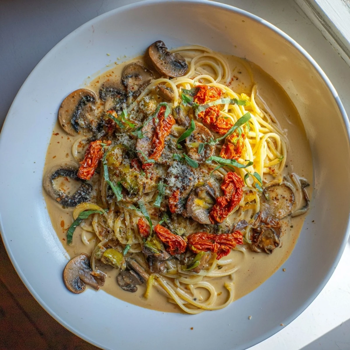 This rich Vegan Marry Me Mushroom Pasta features tender mushrooms and a luscious, dairy-free sauce.