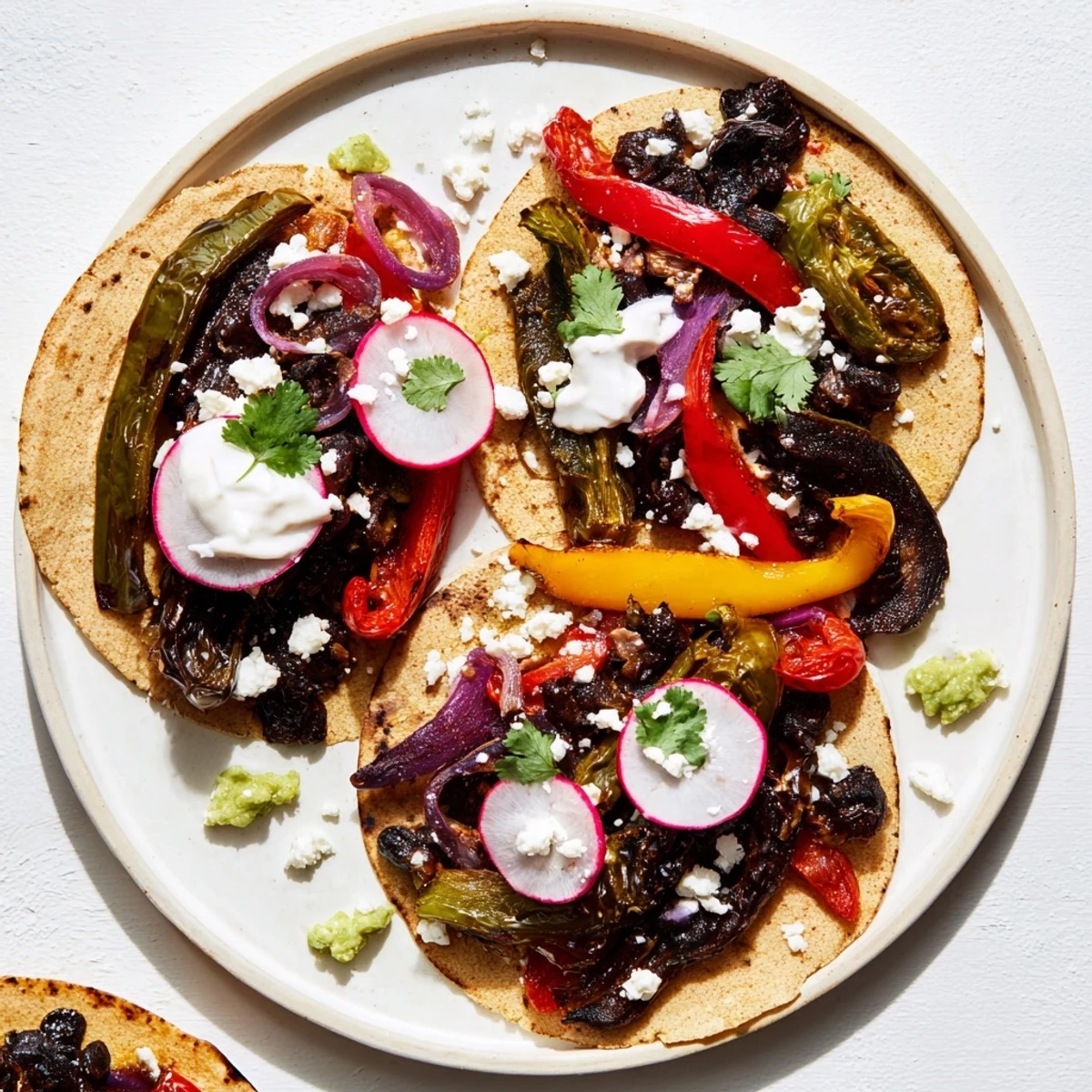 Desert Bloom Cactus Taco Board with colorful roasted vegetables and fresh, bright toppings.
