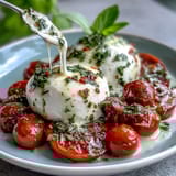 Caprese Skewers Pesto Drizzle