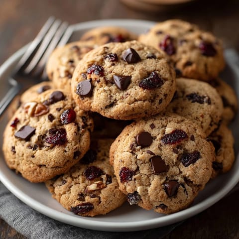 Plump dried cherries and dark chocolate chips in these easy One-Bowl Cherry Chocolate Chip Cookies.