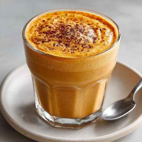 Creamy Protein-Packed Pumpkin Spice Smoothie blending pumpkin, vanilla protein, and maple syrup for breakfast