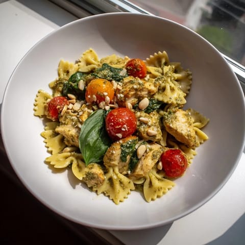 Pesto Chicken Bowtie Pasta