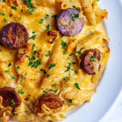 Smoked Sausage Cheddar Pasta