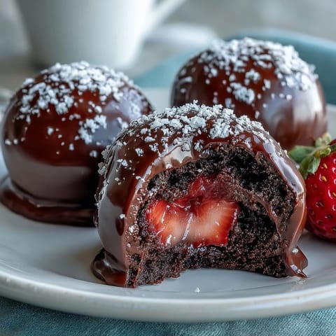 Decadent Dubai Chocolate Strawberry Truffles dusted with edible gold for a luxurious dessert experience.  