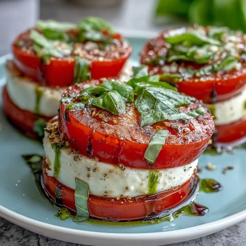 Caprese Salad Basil Oil Drizzle