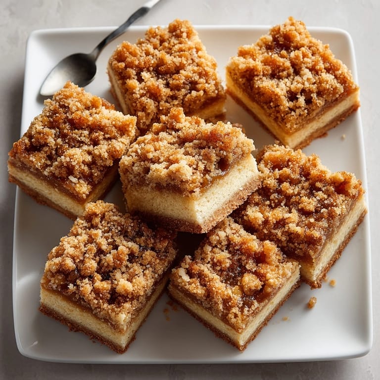 Soft cake base supporting a sweet, spiced gingerbread crumble in this holiday-ready Silly Cake recipe.