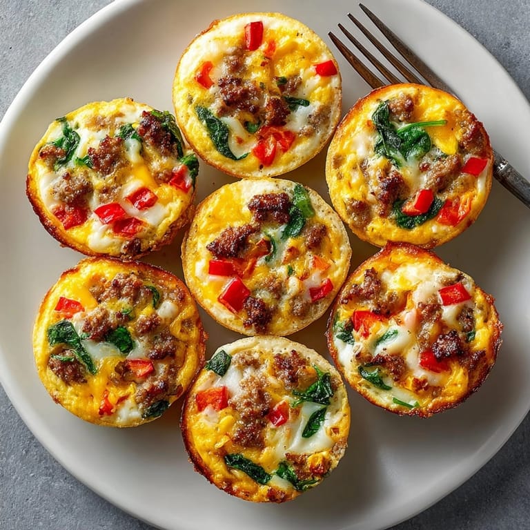 Savory, cheesy egg and sausage breakfast muffins—a simple recipe that's perfect for busy mornings.
