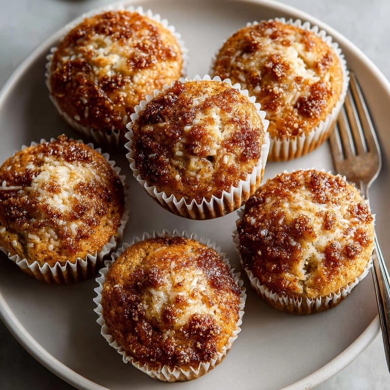 Warm cinnamon apple breakfast muffins served in paper liners, perfect for a cozy fall morning.