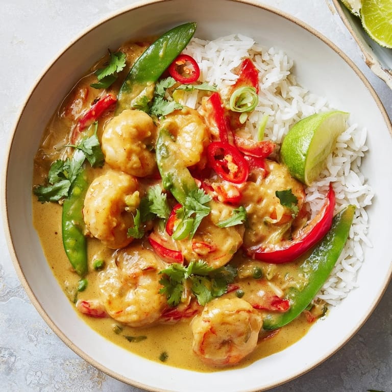 Easy Shrimp Coconut Curry Bowls recipe: Imagine a flavorful weeknight-perfect dish topping jasmine rice.