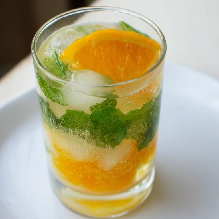 Colorful mocktail with homemade probiotic soda, citrus, and ice for summer enjoyment.