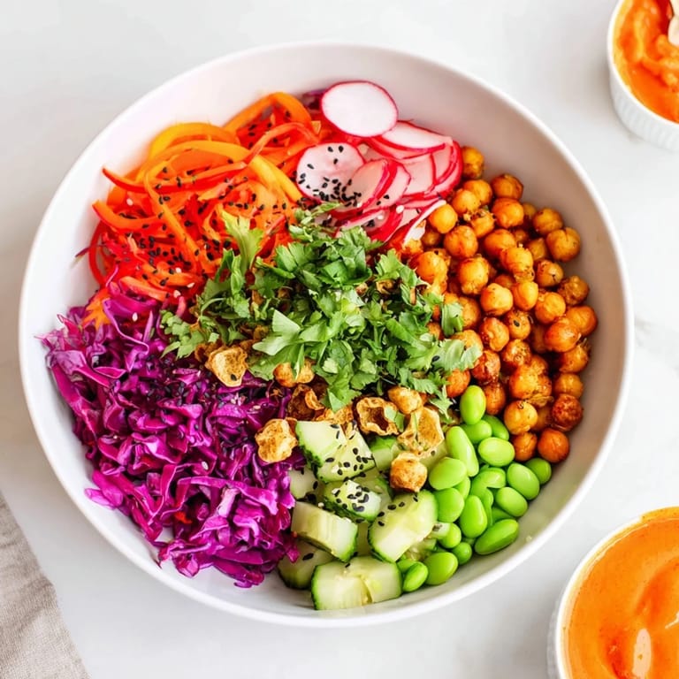 Vibrant ASMR Crunch Snack Bowls brimming with crunchy textures and lush ingredients.  