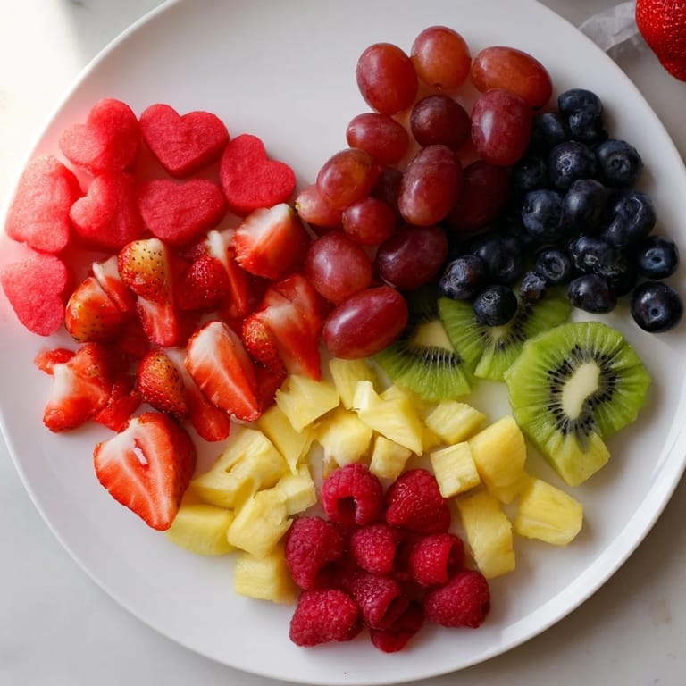 Beautifully arranged Sweetheart Fruit Board bursting with fresh, colorful fruits ready to enjoy as a snack.