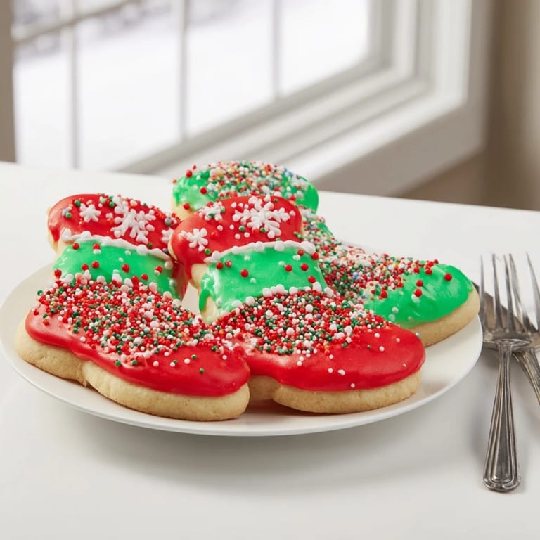 Brightly colored Christmas Boot-Shaped Delights with icing, offering a sweet, whimsical treat for the holidays.