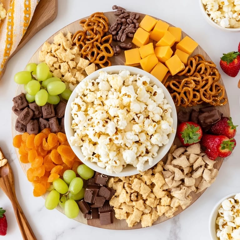 Enjoy a delightful movie night munchie board, a delicious assortment of snacks ideal for sharing.