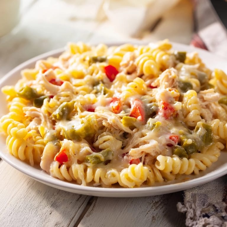 Served steaming, this Southern-style Chicken Macaroni has a flavorful blend of creamy cheese and chicken.