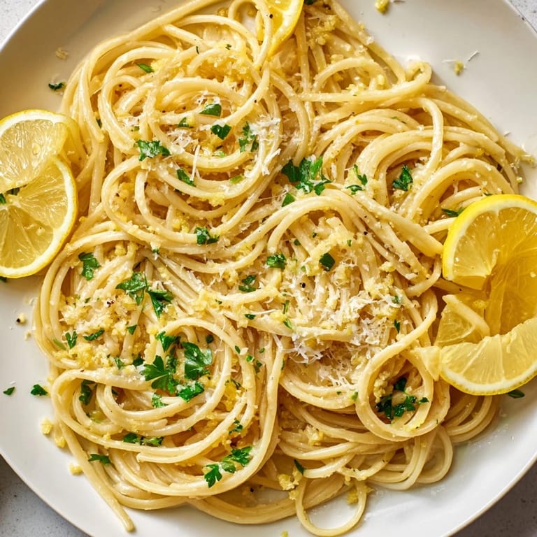 Close-up of creamy garlic butter linguine; a simple, flavorful Italian pasta recipe perfect for a weeknight.