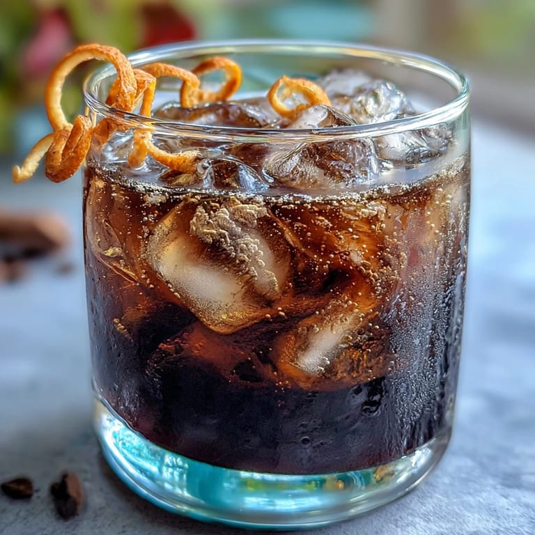 Vibrant orange zest enhances this chilled cold brew coffee tonic beverage.
