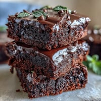 Mint chocolate chip brownie bites with rich fudgy texture, cool minty flavor, and chocolate chips for a festive St. Patrick's Day dessert.  